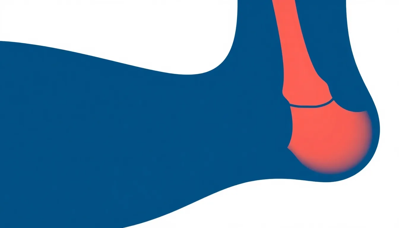 Achilles tendon anatomy showing the midportion, the most common site of tendinopathy, and its connection between the calf muscles and heel bone.