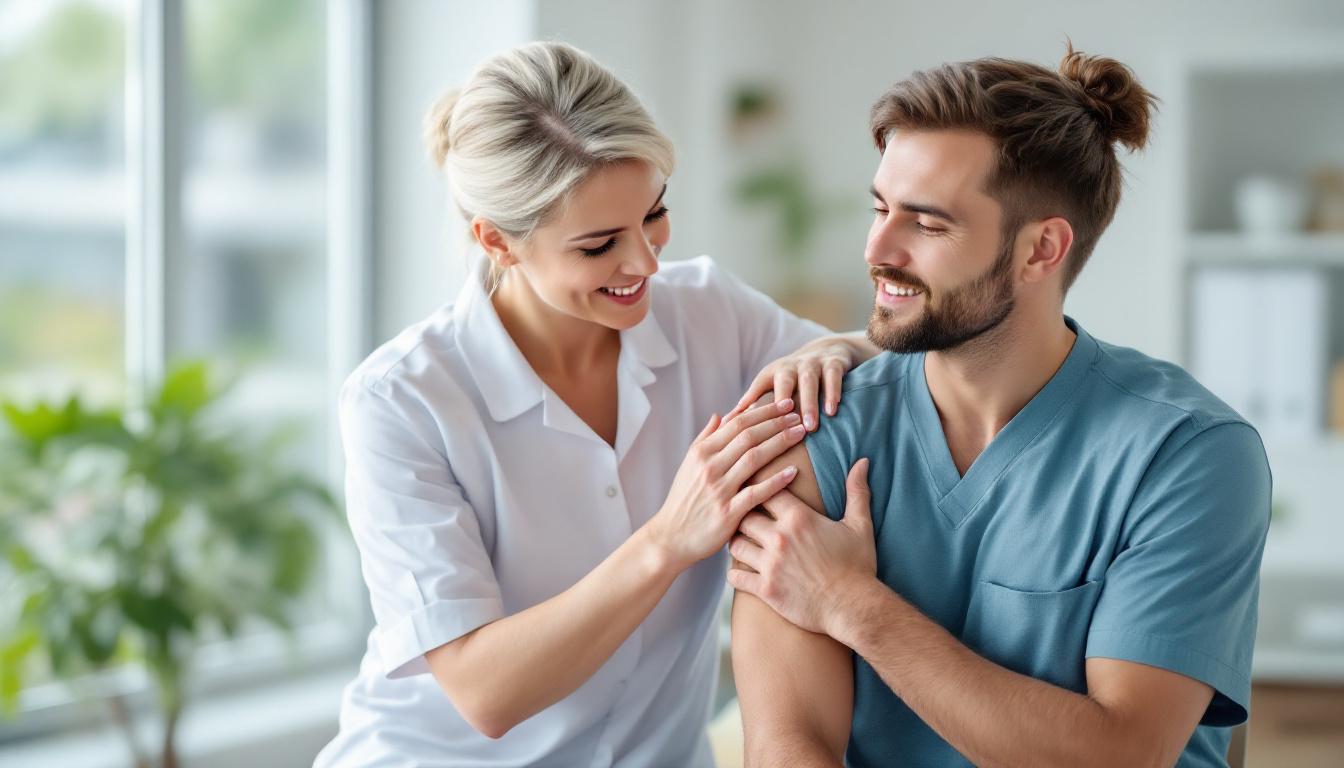 Frozen shoulder (adhesive capsulitis) examination and PRP treatment