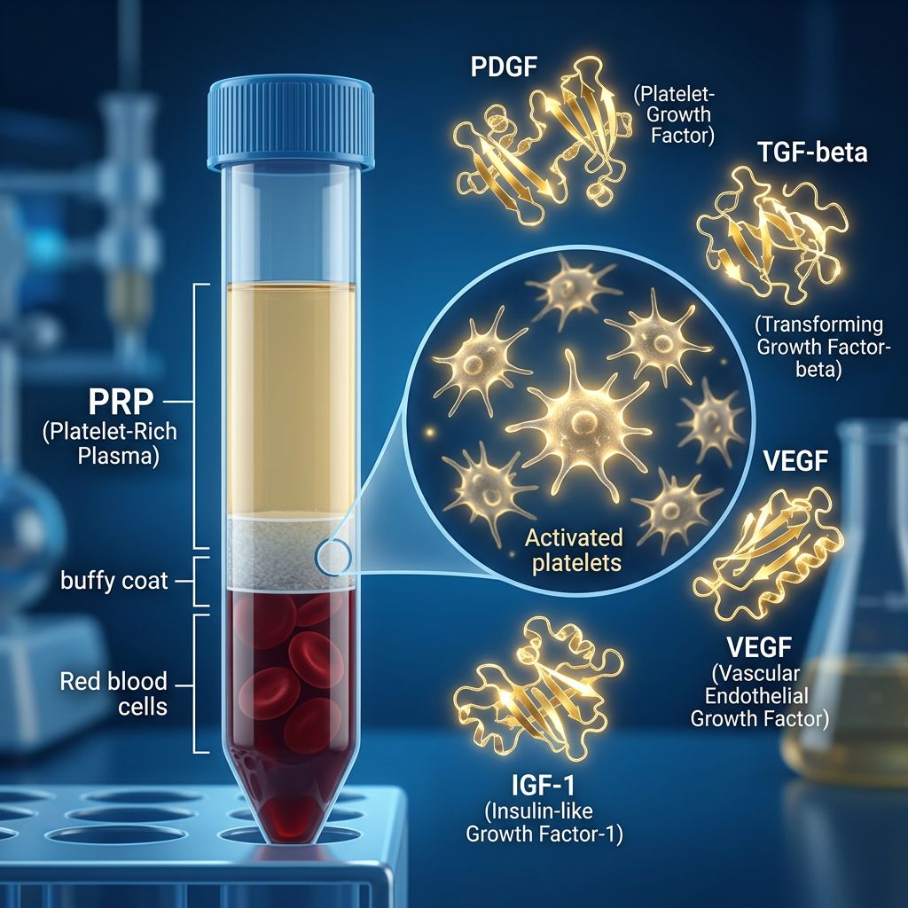 Growth Factors in PRP: How PDGF, TGF-β, VEGF, and IGF-1 Heal Tissue
